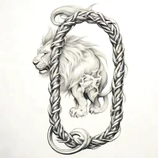 Lion And Dragon Intertwined