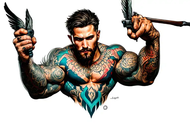 Jake Stacy Hero Tattoo Design