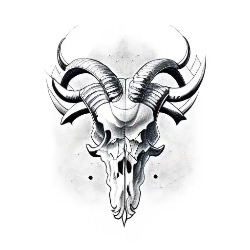 Rams Skull Filled In With Geometry