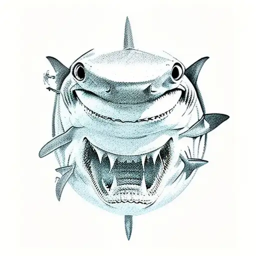 Combine The Imagery Of A Shark And The Telegram Blogger Vladislav Pozdnyakov In A Unique Way