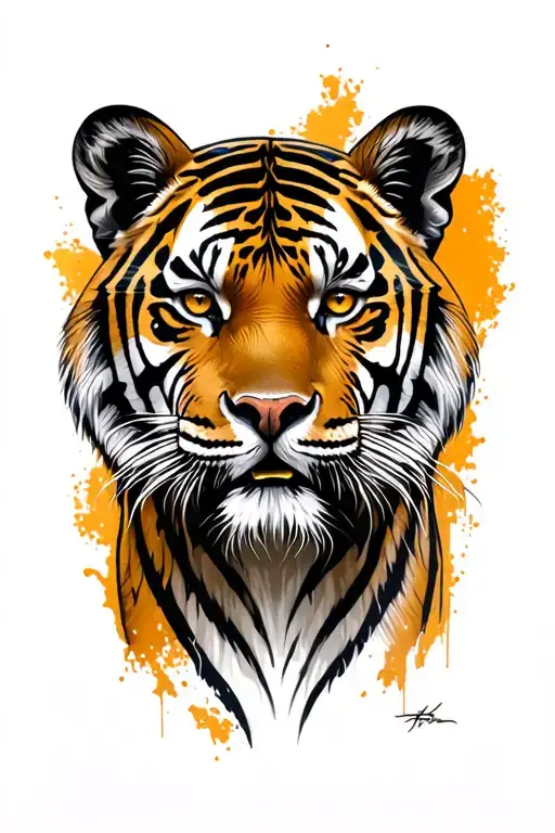 Tiger Head And Tigers