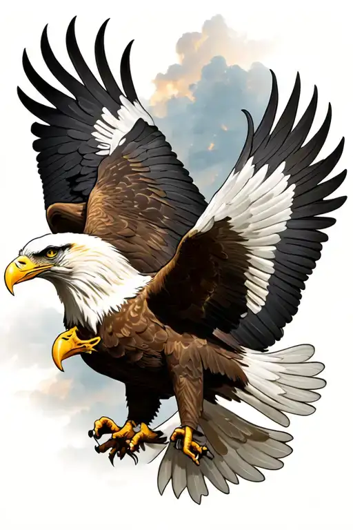 Polish Eagle Fighting American Bald Eagle