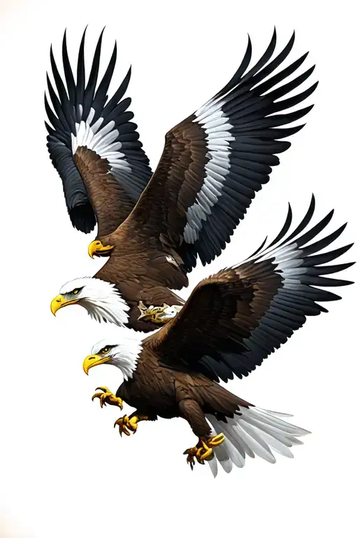 A Polish Eagle Fighting An American Bald Eagle