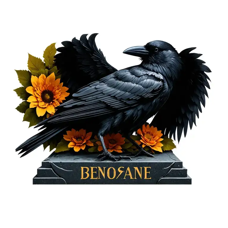 Black Crow On A Tombstone