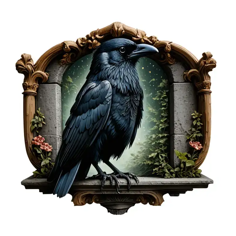 Black Crow On A Tombstone