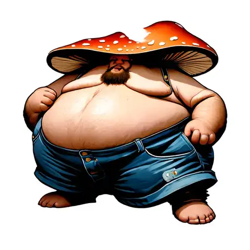 Fat Guy Mushroom Hat And Jorts