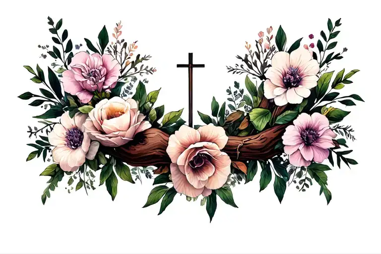 Flowers And Christian Themed Arm
