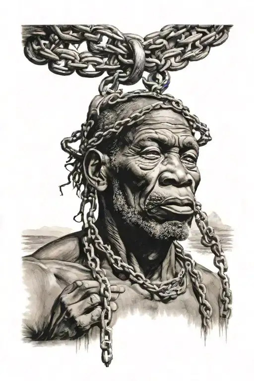 African American Slave Chains Ancestor