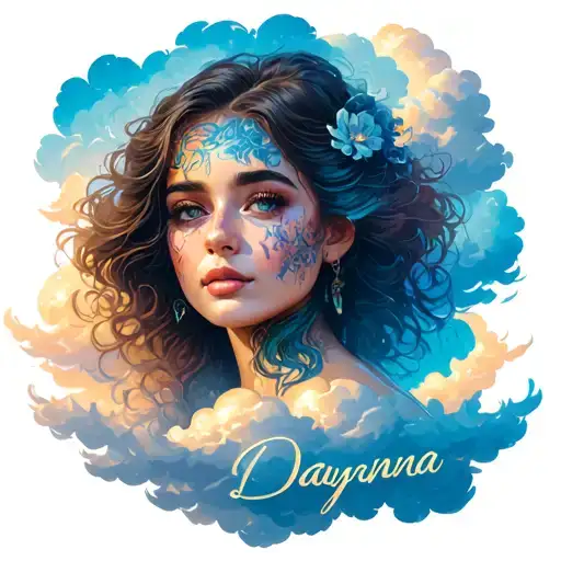 Name Dayanna With Clouds In The Middle Surrounded