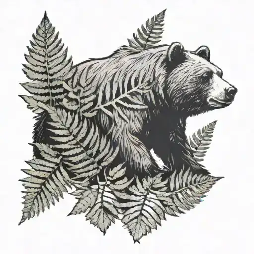 Bear And Fern Leaf