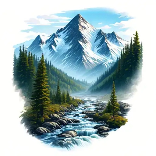 Mountain With Stream