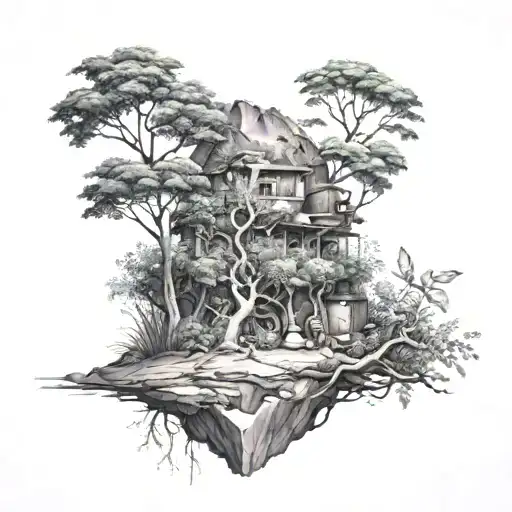 Cpu Growing Into Nature Scene