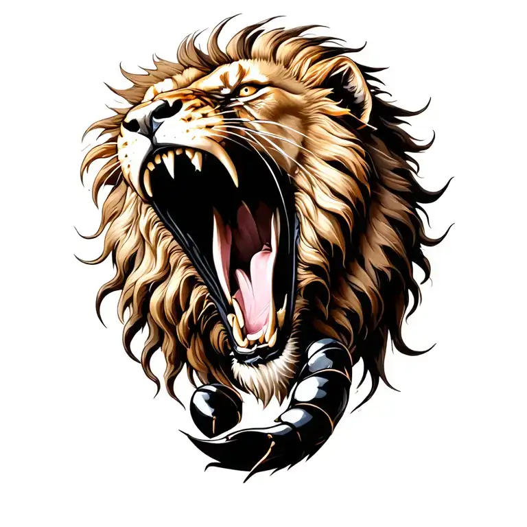 Scorpion And Lion Roaring
