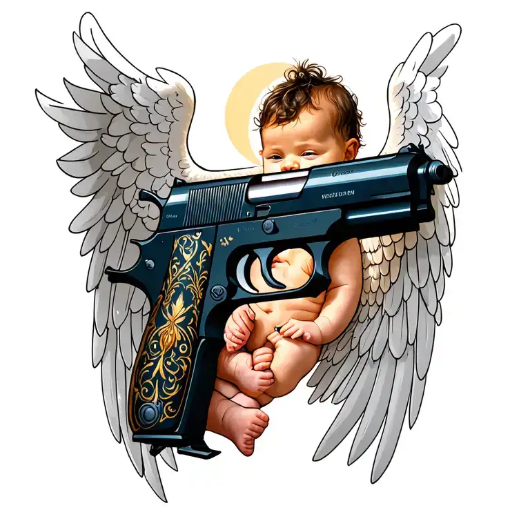 Gun Baby Is Perfect Under Angelic Wings