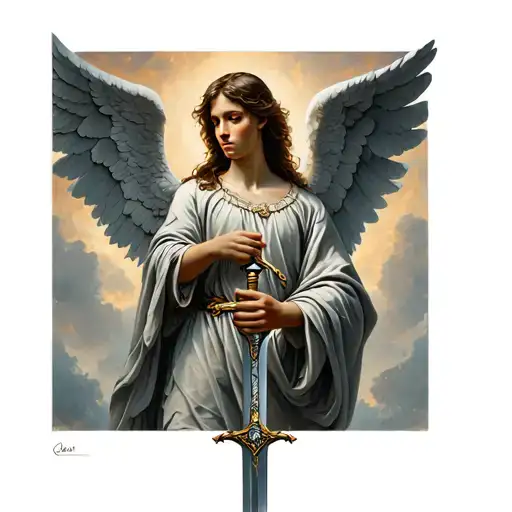 Angel Holding A Sword