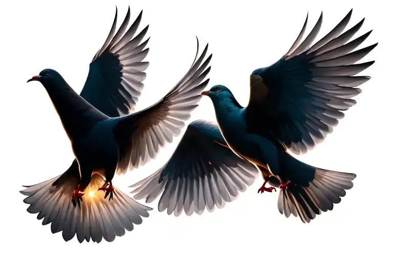 Doves Flying And Lights Illuminating