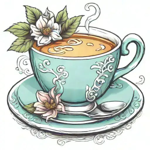 Cute Cup Of Tea Character