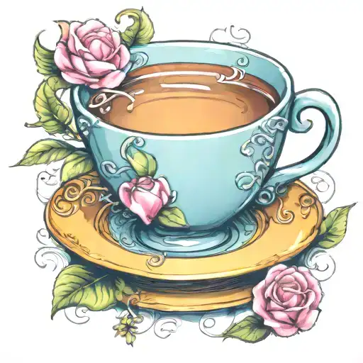 Cute Cup Of Tea Character