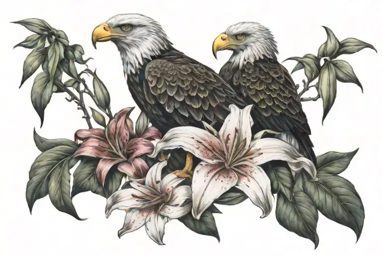 Stargazer Lily And Eagle