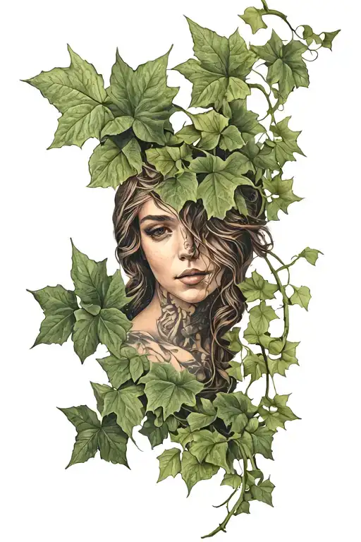 Ivy Tattoo On An Entire Left Arm