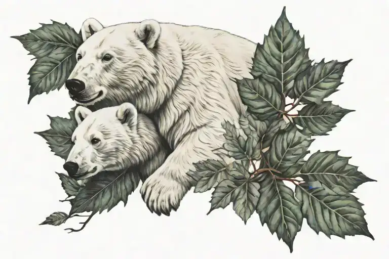 Polar Bears And Oak Leaves