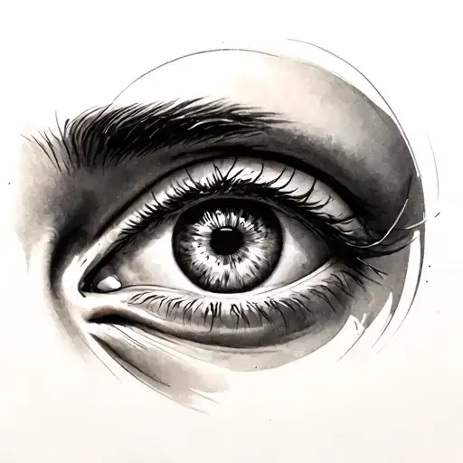Teingle With Eye In The Middle And Shading Surrounding