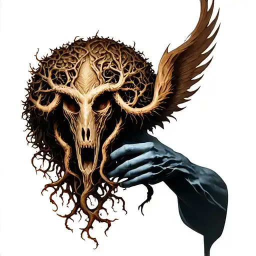 Thor Holding Medusas Head With Yggdrasil