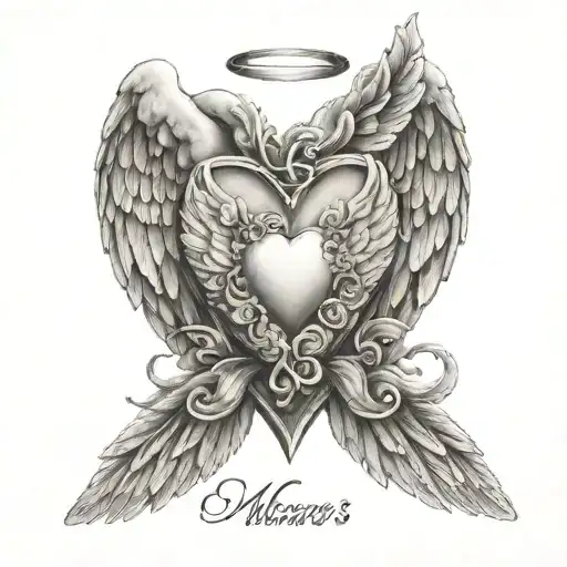 Heart With Angel Wings And Melany's Name Inside