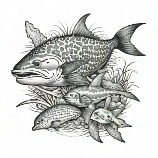 Ocean Animals Realistic Depiction