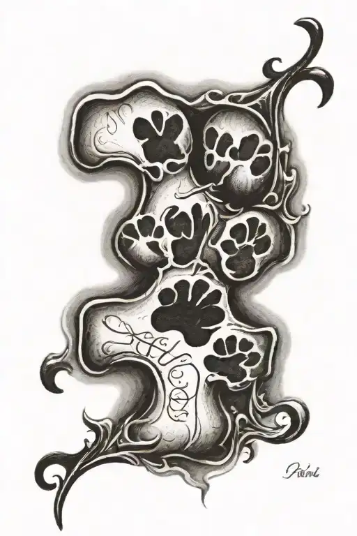 Paw Print With Letter