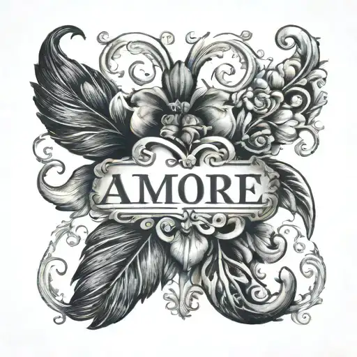 Word Amore With Black