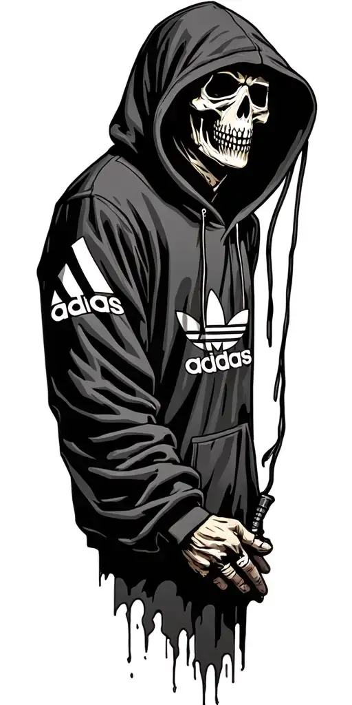 Grim Reaper Wearing An Adidas Hoody