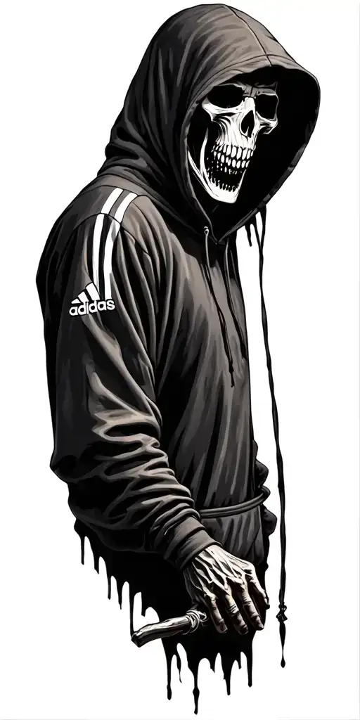 Grim Reaper Wearing An Adidas Hoody
