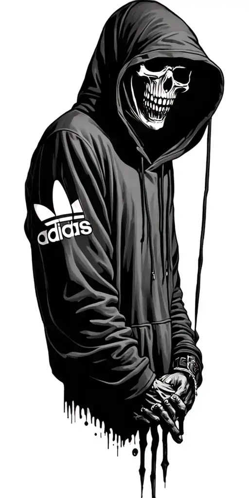 Grim Reaper Wearing An Adidas Hoody