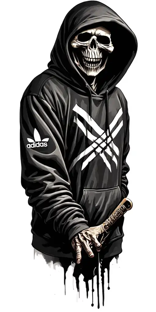 Grim Reaper Wearing An Adidas Hoody