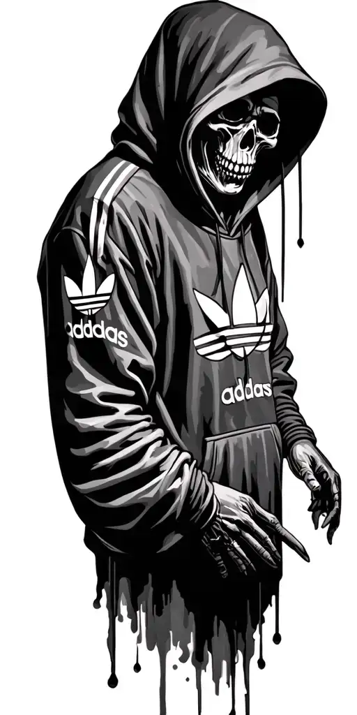 Grim Reaper Wearing An Adidas Hoody
