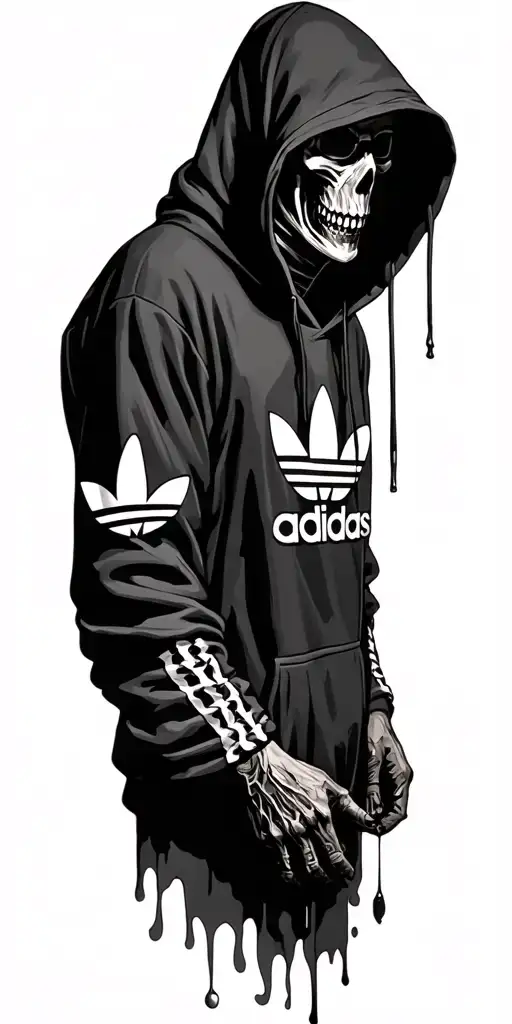 Grim Reaper Wearing An Adidas Hoody