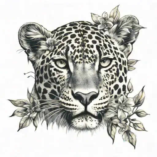 Leopard Print And Honeysuckle Flowers