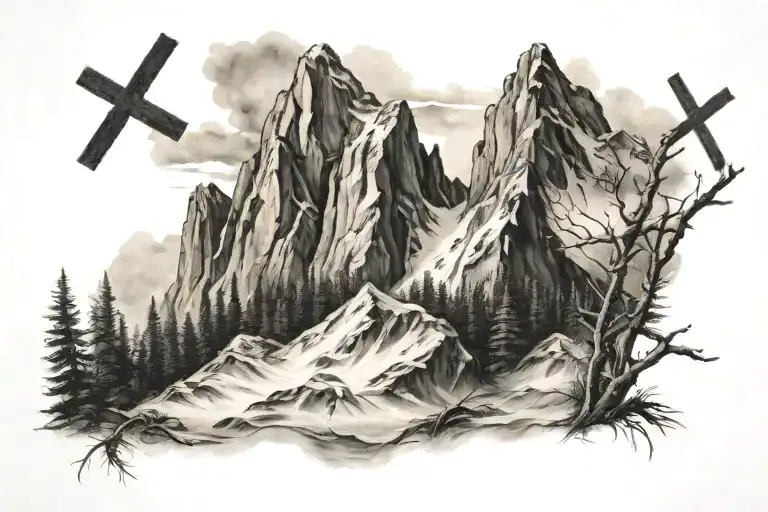 Mountain With Cross