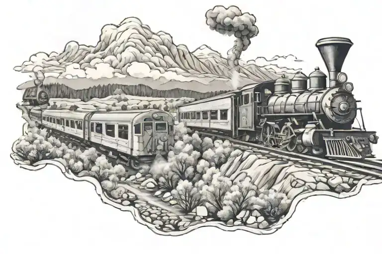 A Train Winding Through A Smoky Valley