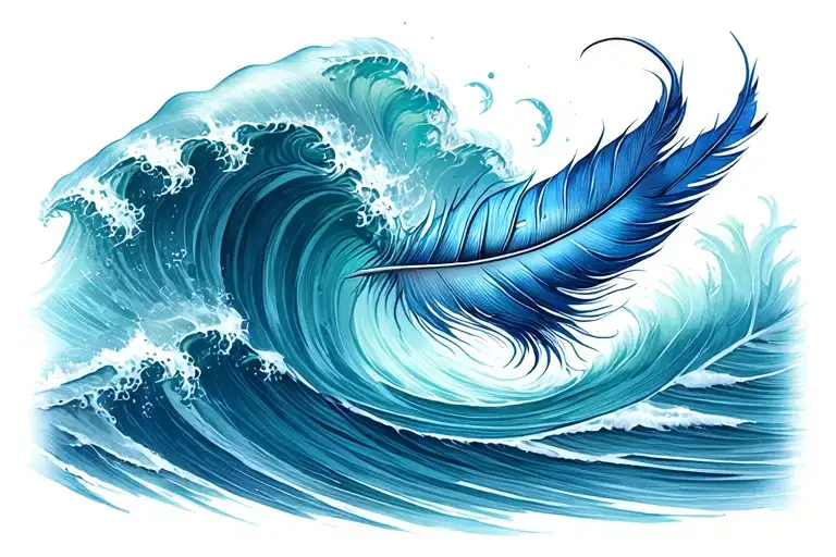 Feather Twisted Into An Ocean Wave