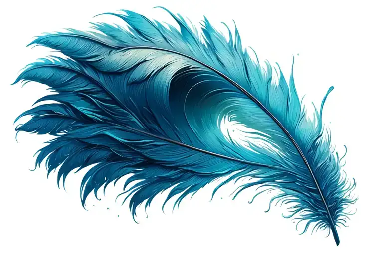 Feather Twisted Into An Ocean Wave At The End