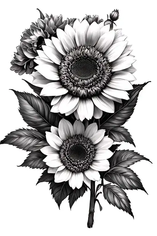 Carnation And Sunflower Bouquet