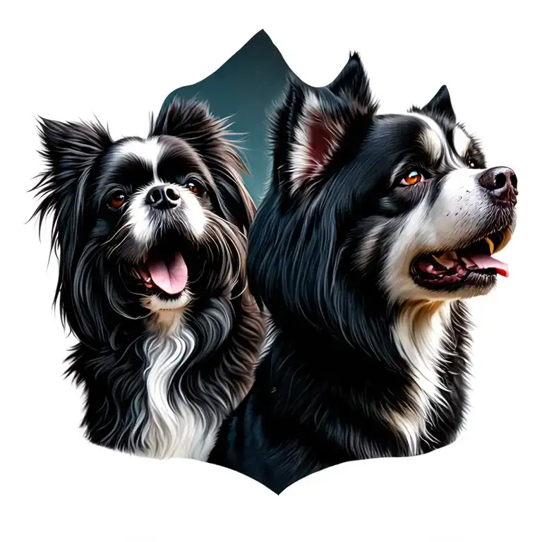 Two Shih Tzu And One Husky Howling