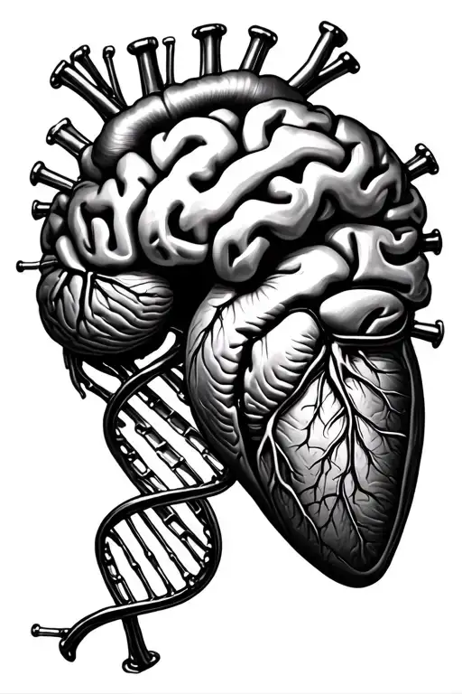 Brain And Heart Connected By Dna Structure