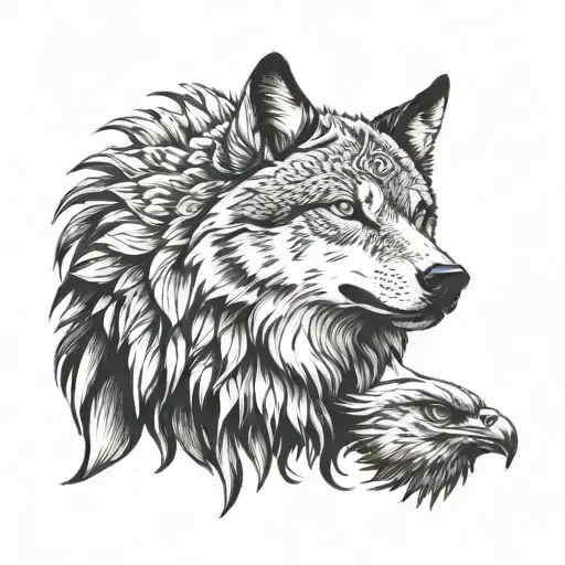 Wolf And Eagle