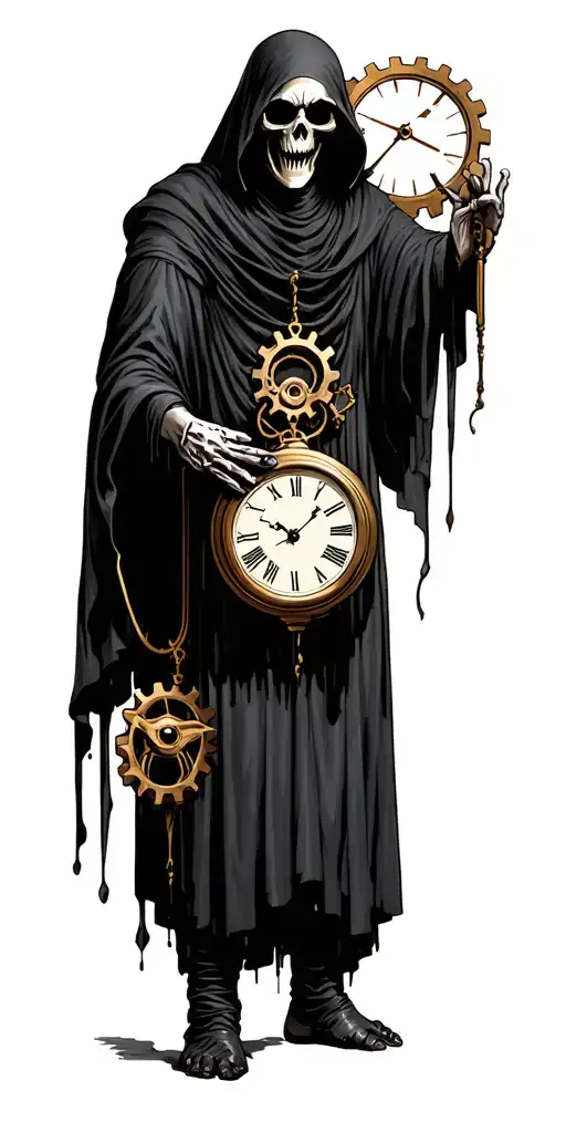 Grim Reaper Holding Clock Gears