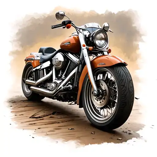 Wrecked Harley Davidson Power Glide Lying On Ford Oval