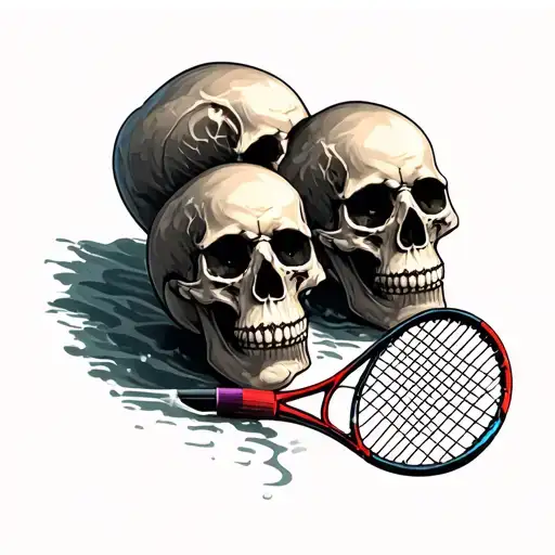 3 Skulls Play Beach Tennis Racket