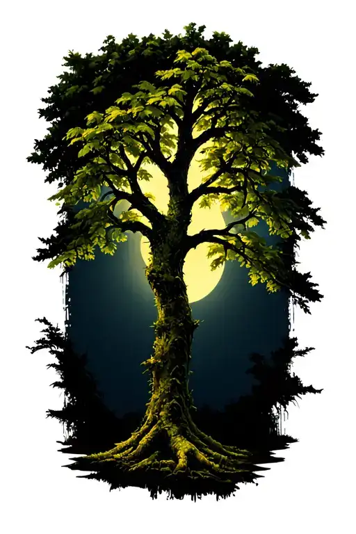Overgrown Tree Silhouette